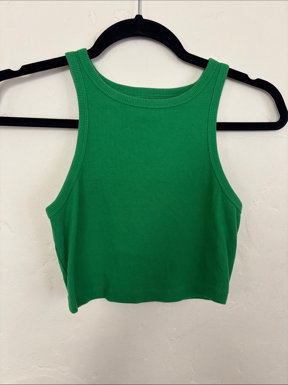 wild fable Green Ribbed Crop Tank Top